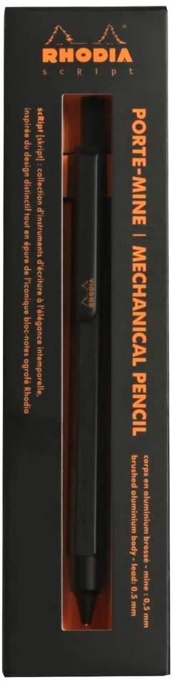 Карандаш механический Rhodia script 0,5мм алюминиевый корпус черный
