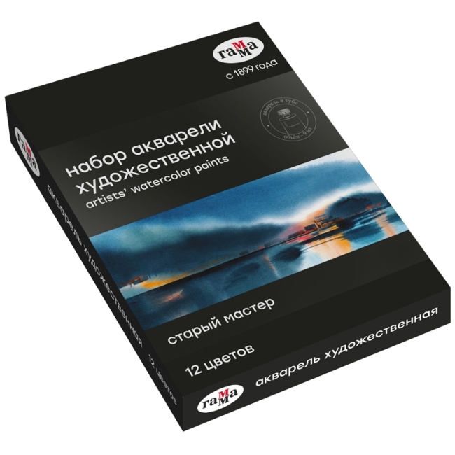 Акварель художественная Гамма "Старый мастер", 12цв., туба 9мл, картон. упаковка Акварель художественная Гамма "Старый мастер", 12цв., туба 9мл, картон. упаковка