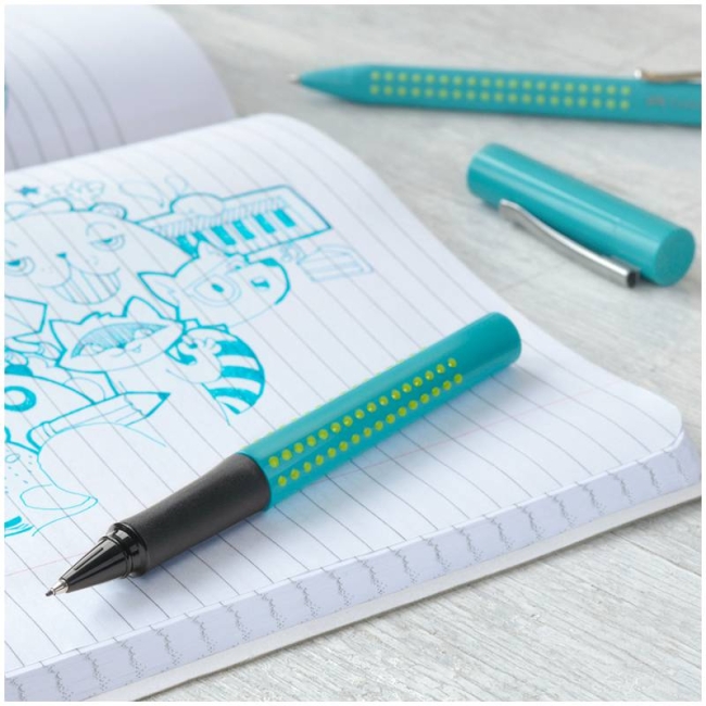 Ручка капиллярная Faber-Castell Grip 2010 бирюзовый корпус, синие чернила купить в магазине ArtCraft.Space Ручка капиллярная Faber-Castell Grip 2010 бирюзовый корпус, синие чернила купить в магазине ArtCraft.Space