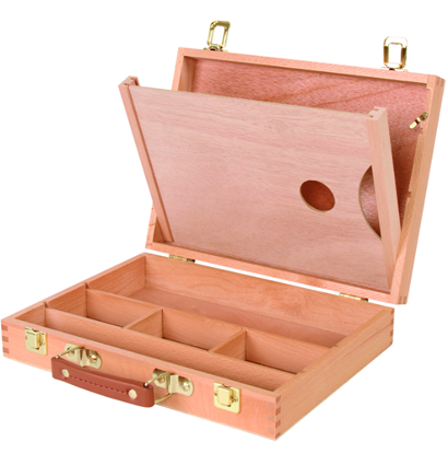 Ящик художника с ячейками для кистей и красок с палитрой Гамма "Студия", 32,5*25*7,5см, бук Ящик художника с ячейками для кистей и красок с палитрой Гамма "Студия", 32,5*25*7,5см, бук