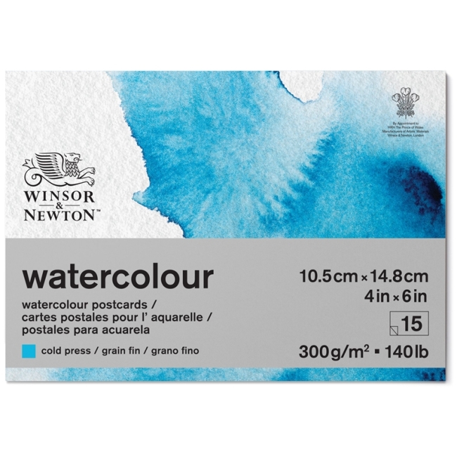 Альбом-склейка для акварели 15л., А6, Winsor&Newton "Watercolour Paper", холодный пресс, 300 г/м2