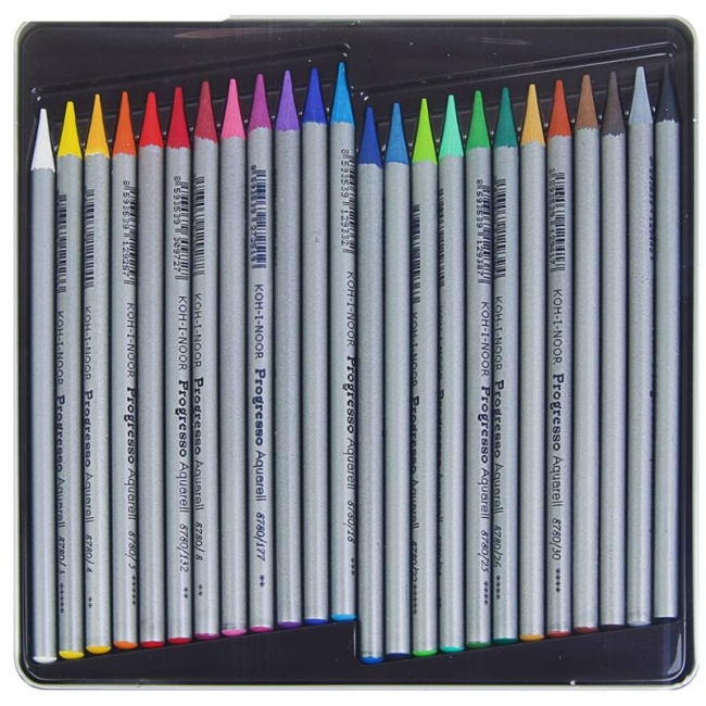 Акварельные карандаши Koh-I-Noor Progresso Aquarell 24 цвета в пенале купить в художественном магазине ArtCraft.Space с доставкой по всему миру Акварельные карандаши Koh-I-Noor Progresso Aquarell 24 цвета в пенале купить в художественном магазине ArtCraft.Space с доставкой по всему миру