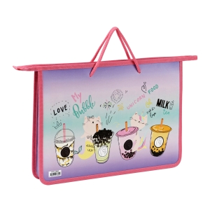 Папка с ручками А4 ArtSpace "Bubbles", пластик, на молнии, 45мм