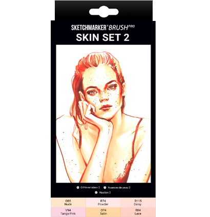 Набор 6 маркеров Sketchmarker Brush Pro "Телесные тона 2" купить в магазине маркеров ArtCraft.Space с доставкой по всему миру