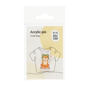 Значок акриловый MESHU "Cute dog", прямая УФ-печать, 2,0*3,5см