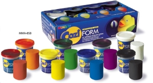 Паста моделирующая самозатверд.  COZI 8 цветов в карт. коробке (100 гр стаканчики)