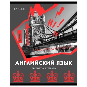 Тетрадь предметная 40л. BG "Neon" - Английский язык, неоновый пантон, эконом