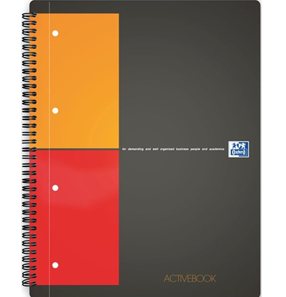 Бизнес-тетрадь OXFORD International ActiveBook A4+ 80л клетка двойная спираль пластиковая обложка.,