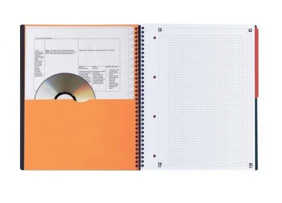 Бизнес-тетрадь OXFORD International ActiveBook A4+ 80л клетка двойная спираль пластиковая обложка.,