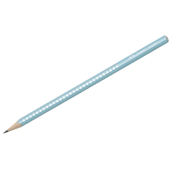 Карандаш ч/г Faber-Castell "Sparkle" B, трехгран., заточен., жемчужный бирюзовый