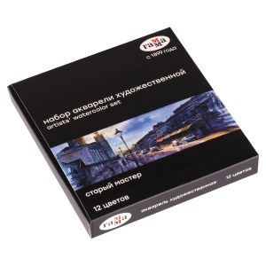 Акварель художественная Гамма "Старый Мастер", 12цв.*2,6мл, кюветы, картон Акварель художественная Гамма "Старый Мастер", 12цв.*2,6мл, кюветы, картон