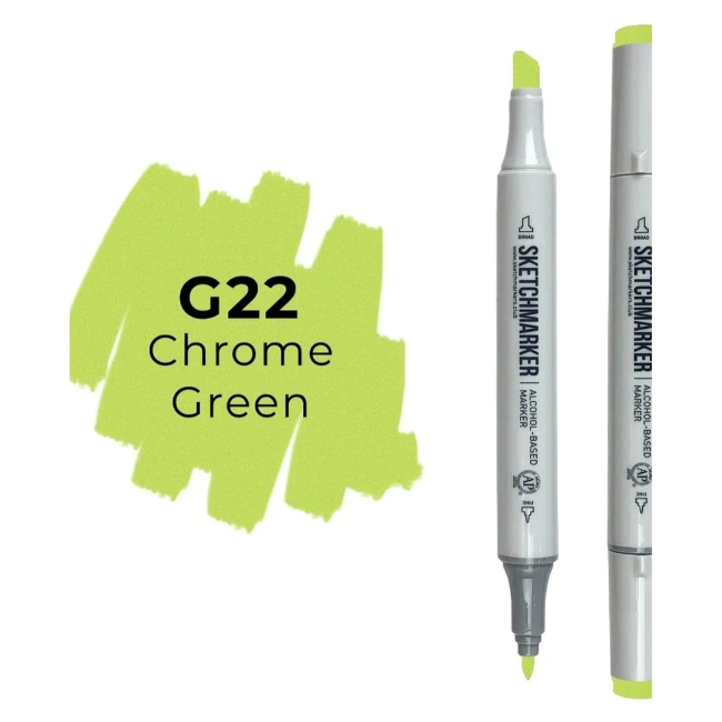 Маркер SKETCHMARKER двухсторонний на спирт.основе цв.G22 Зелёный хром