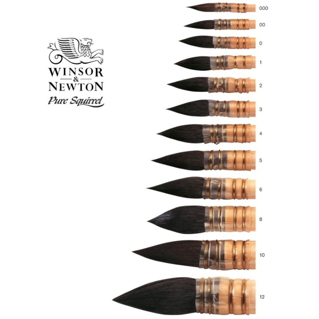Кисть художественная белка Winsor&Newton №12 для акварели купить в художественном магазине ArtCraft.Space с доставкой по всему миру