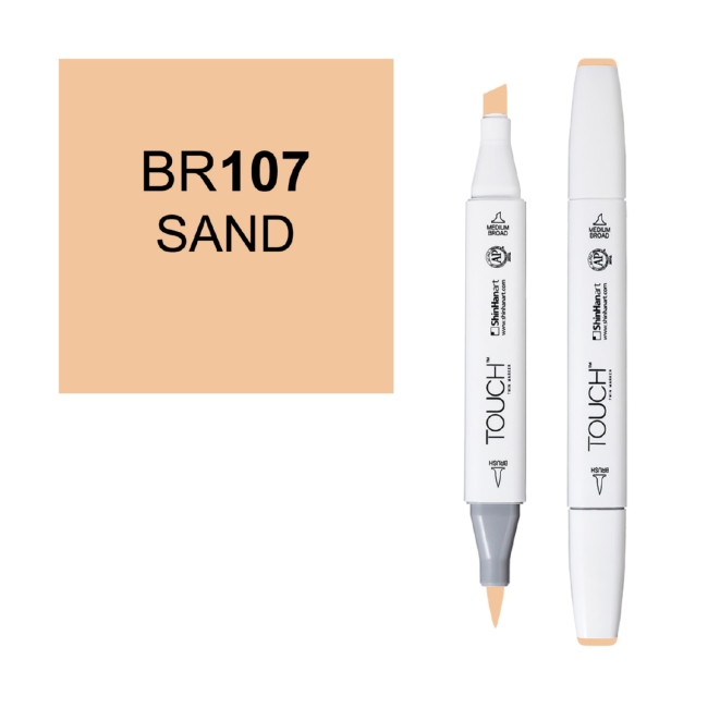 Маркер двухсторонний спиртовой  TOUCH TWIN BRUSH BR107 Песочный