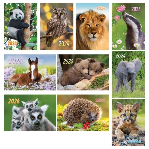 Календарь карманный OfficeSpace "Дикий мир", блестки, ассорти, 2024г.