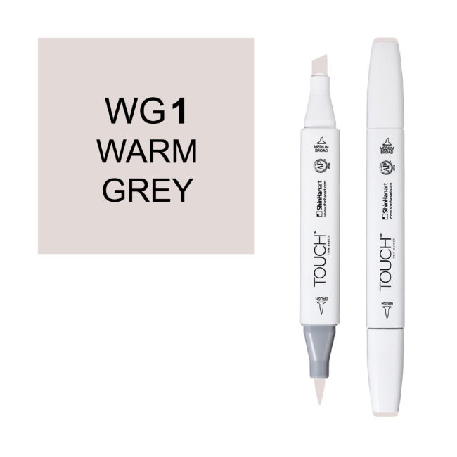 Маркер двухсторонний спиртовой  TOUCH TWIN BRUSH WG1 Серый теплый