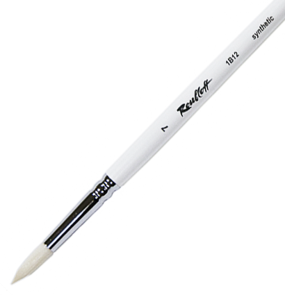 Кисть Roubloff синтетика  №7 круглая белая для акрила, гуаши, масла с длинной ручкой купить в художественном магазине ArtCraft.Space с доставкой по всему миру