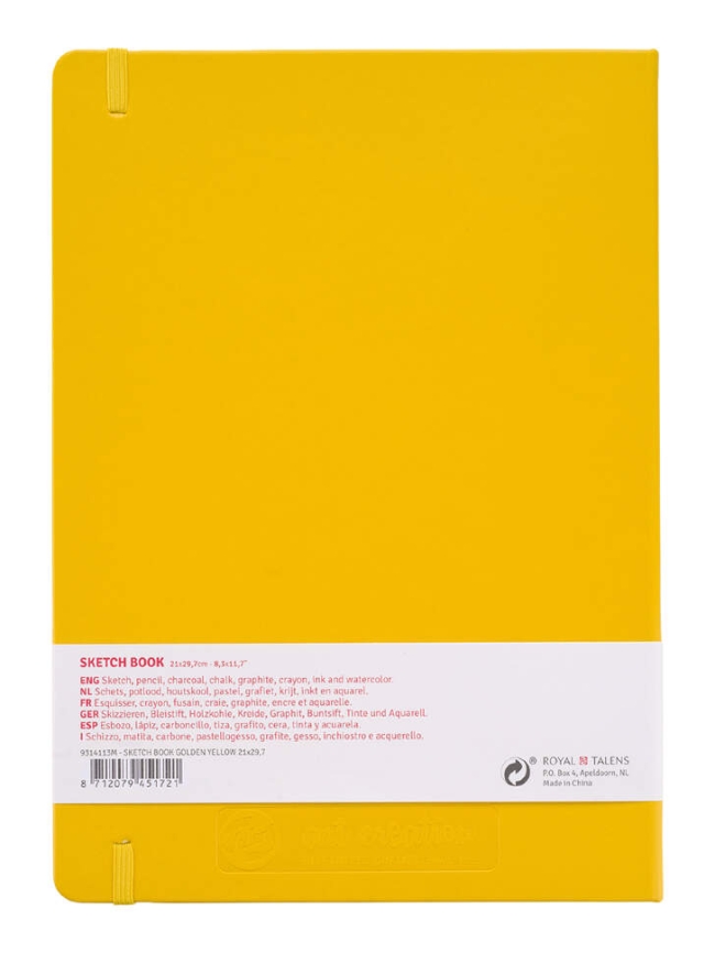 Скетчбук жёлтый для зарисовок Art Creation Sketchbook Royal Talens с резинкой А4 / 80 листов / 140 гм купить в магазине ArtCraft.Space