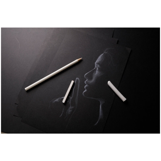 Скетчбук для графики Carb'On ClaireFontaine черная бумага А4 / 20 листов / 120 гм купить в художественном магазине ArtCraft.Space