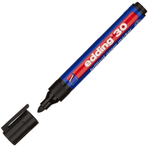 Маркер пигментный Edding "E-30/001" черный, пулевидный, 1,5-3,0мм