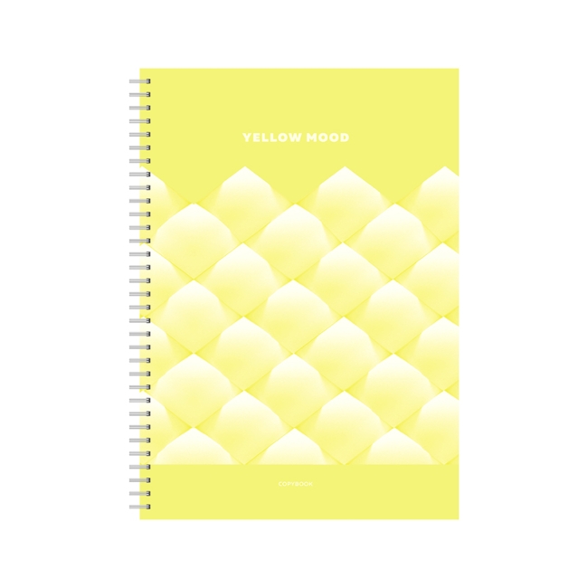 Тетрадь 80л., А4, клетка, на гребне BG "Yellow mood", матовая ламинация