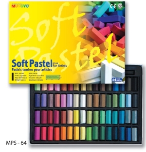 Пастель сухая мягкая квадратная профессиональная 1/2 длины 64 цвета в картонной коробке