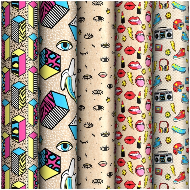 Упаковочная бумага крафт 70*100см, ArtSpace "Гламурный рок", 70г/м2, ассорти 5 дизайнов Упаковочная бумага крафт 70*100см, ArtSpace "Гламурный рок", 70г/м2, ассорти 5 дизайнов