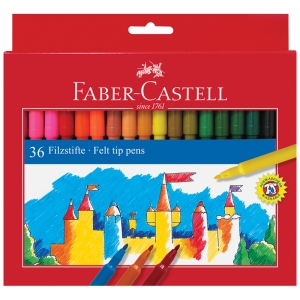 Фломастеры Faber-Castell "Замок", 36цв., смываемые, картон, европодвес