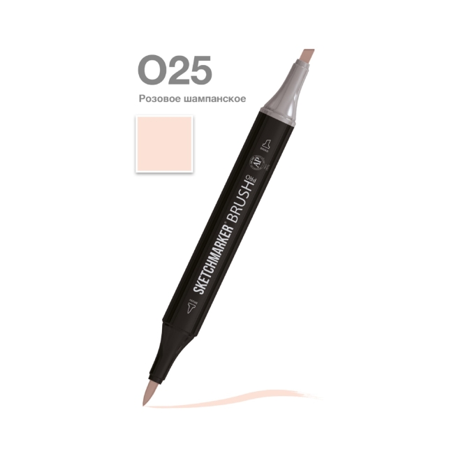 Маркер SKETCHMARKER Brush двухсторонний на спирт.основе цв.O25 Розовое шампанское