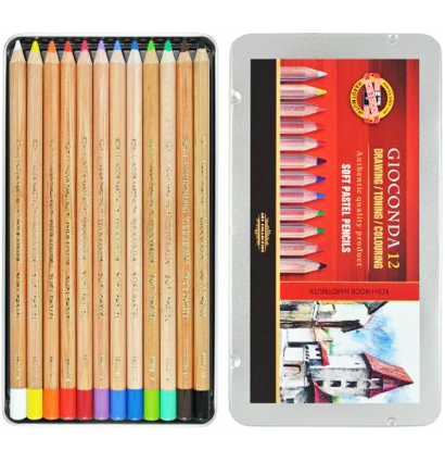 Набор пастельных карандашей Gioconda Koh-I-Noor 12 цветов в кейсе купить в художественном магазине ArtCraft.Space с доставкой по всему миру