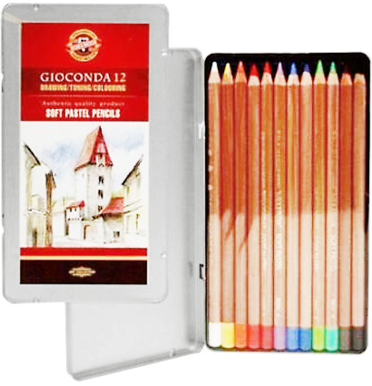 Набор пастельных карандашей Gioconda Koh-I-Noor 12 цветов в кейсе купить в художественном магазине ArtCraft.Space с доставкой по всему миру
