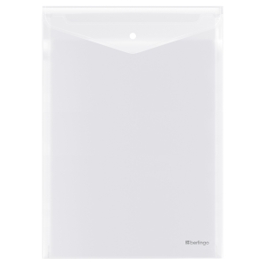 Папка-конверт на кнопке Berlingo "No Secret", А4, 200мкм, вертикальная, прозрачная