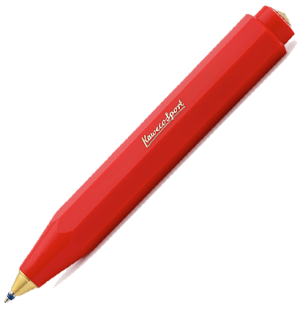 Ручка шариковая KAWECO CLASSIC Sport 1.0мм красный корпус,