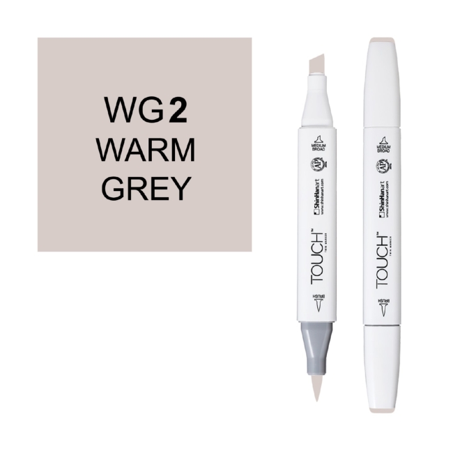 Маркер двухсторонний спиртовой  TOUCH TWIN BRUSH WG2 Серый теплый