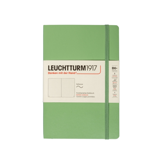 Блокнот Leuchtturm1917 Classic B6+ (12.5x19см.) 80г/м2 - 123 стр. в точку, мягкая обложка, цвет: Шалфей