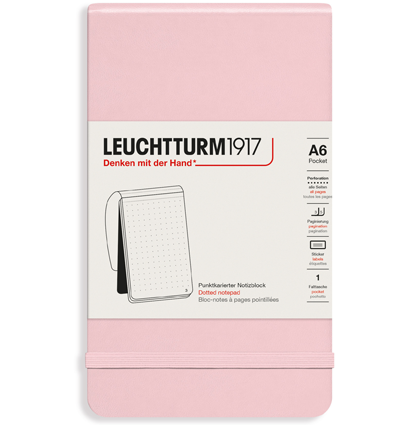 Блокнот Leuchtturm1917 Portrait Pocket A6 (9x15см.) 80г/м2 - 184 стр. в точку, твердая обложка, цвет: Пудровый
