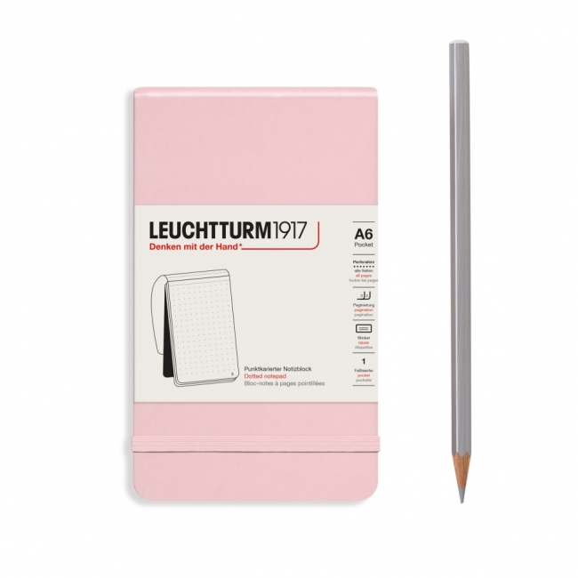 Блокнот Leuchtturm1917 Portrait Pocket A6 (9x15см.) 80г/м2 - 184 стр. в точку, твердая обложка, цвет: Пудровый
