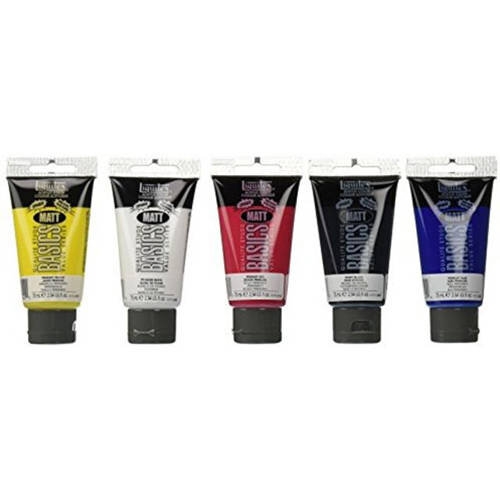 Набор матовых акриловых красок Liquitex Basics Matt 5 цветов в тубах 75 мл купить в художественном магазине ArtCraft.Space с доставкой