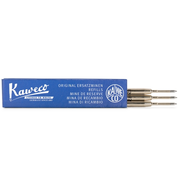 Набор стержней для шариковых ручек KAWECO G2 3шт 0.8мм синий