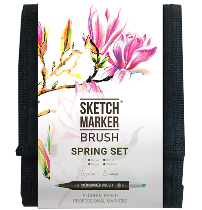 Набор маркеров Sketchmarker Brush / Скетчмаркер Браш "Spring - Весна" 12 цветов в сумке купить в магазине маркеров для рисования ArtCraft.Space с доставкой по РФ и СНГ