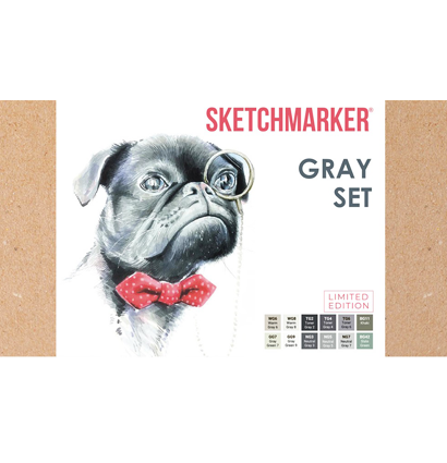 Набор маркеров для скетчей Sketchmarker "Grays" 12 цветов, линер, альбом купить в магазине макеров ArtCraft.Space с доставкой по всему миру