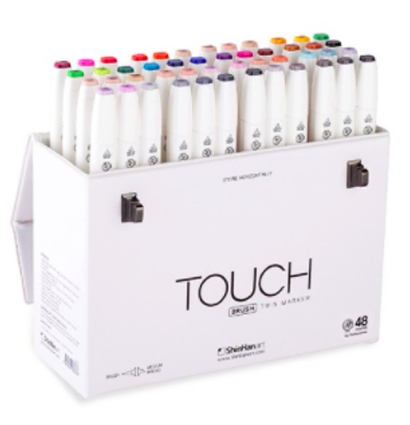 Купить большой набор маркеров для скетчинга Touch Twin Brush 48 штук палитра базовые цвета в магазине товаров для скетчинга ArtCraft.Space с доставкой по РФ