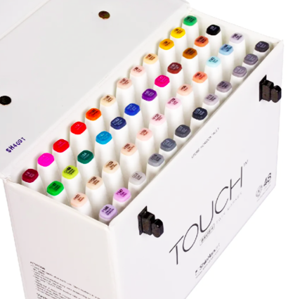 Купить большой набор маркеров для скетчинга Touch Twin Brush 48 штук палитра базовые цвета в магазине товаров для скетчинга ArtCraft.Space с доставкой по РФ