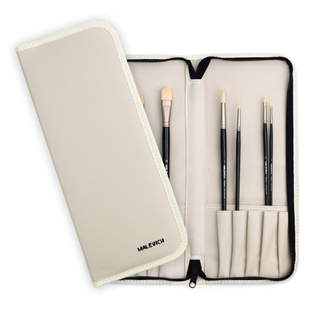 Пенал для кистей художника Малевичъ бежевый на длинной ручке купить в художественном магазине ArtCraft.Space с доставкой по всему миру