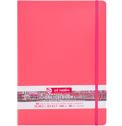 Скетчбук коралловый для зарисовок Art Creation Sketchbook Royal Talens с резинкой А4 / 80 листов / 140 гм купить в магазине ArtCraft.Space