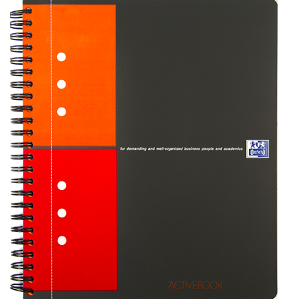 Бизнес-тетрадь OXFORD International ActiveBook A5+ 80л  клетка двойная спираль пластиковая обложка,