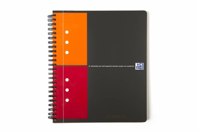 Бизнес-тетрадь OXFORD International ActiveBook A5+ 80л  клетка двойная спираль пластиковая обложка,