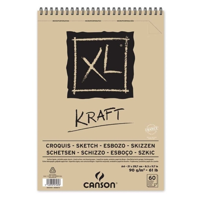 Альбом Canson XL Kraft с коричневой бумагой для графики А4 / 60 листов / 90 гм купить в фирменном художественном магазине ArtCraft.Space с доставкой по РФ и СНГ