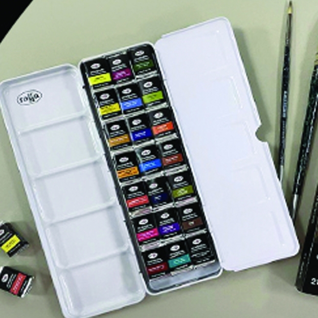 Акварель художественная Гамма "Старый Мастер", 21цв*2,6мл, кюветы, метал. коробка Акварель художественная Гамма "Старый Мастер", 21цв*2,6мл, кюветы, метал. коробка