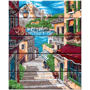Набор для раскрашивания по номерам (по дереву) Greenwich Line "Европейский переулок", 40*50см